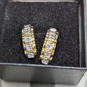 Elegant Gold and Silver Hoop Earrings